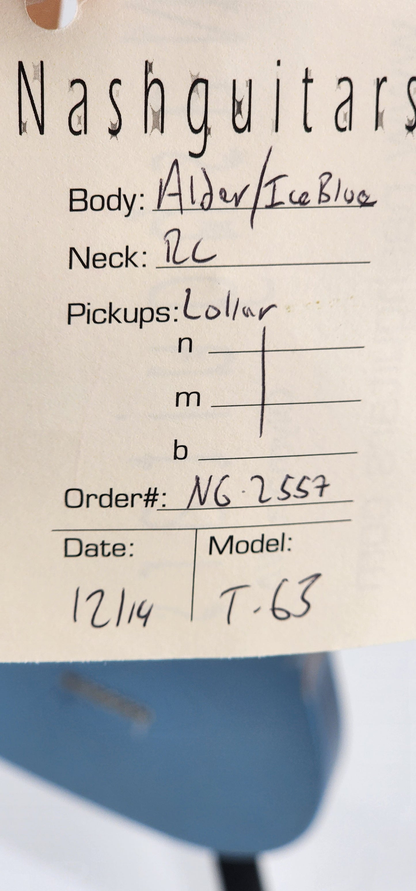 Nash Guitar - T-63 - Telecaster - 2014 -Inca Silver