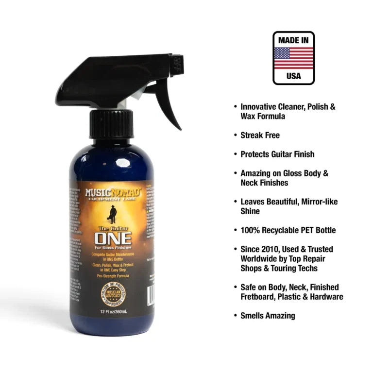 MusicNomad The Guitar One 12 oz. Tech Size – All in 1 Cleaner, Polish & Wax