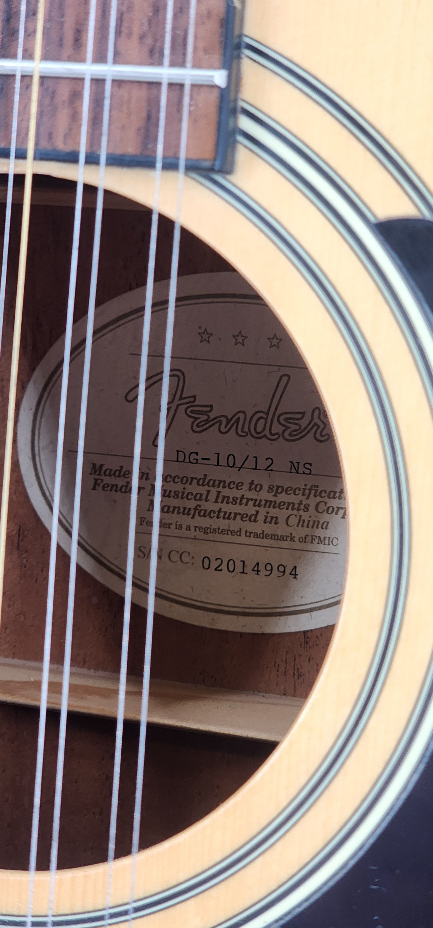 Fender - 12 string acoustic -  DG-10/12 NS - Natural