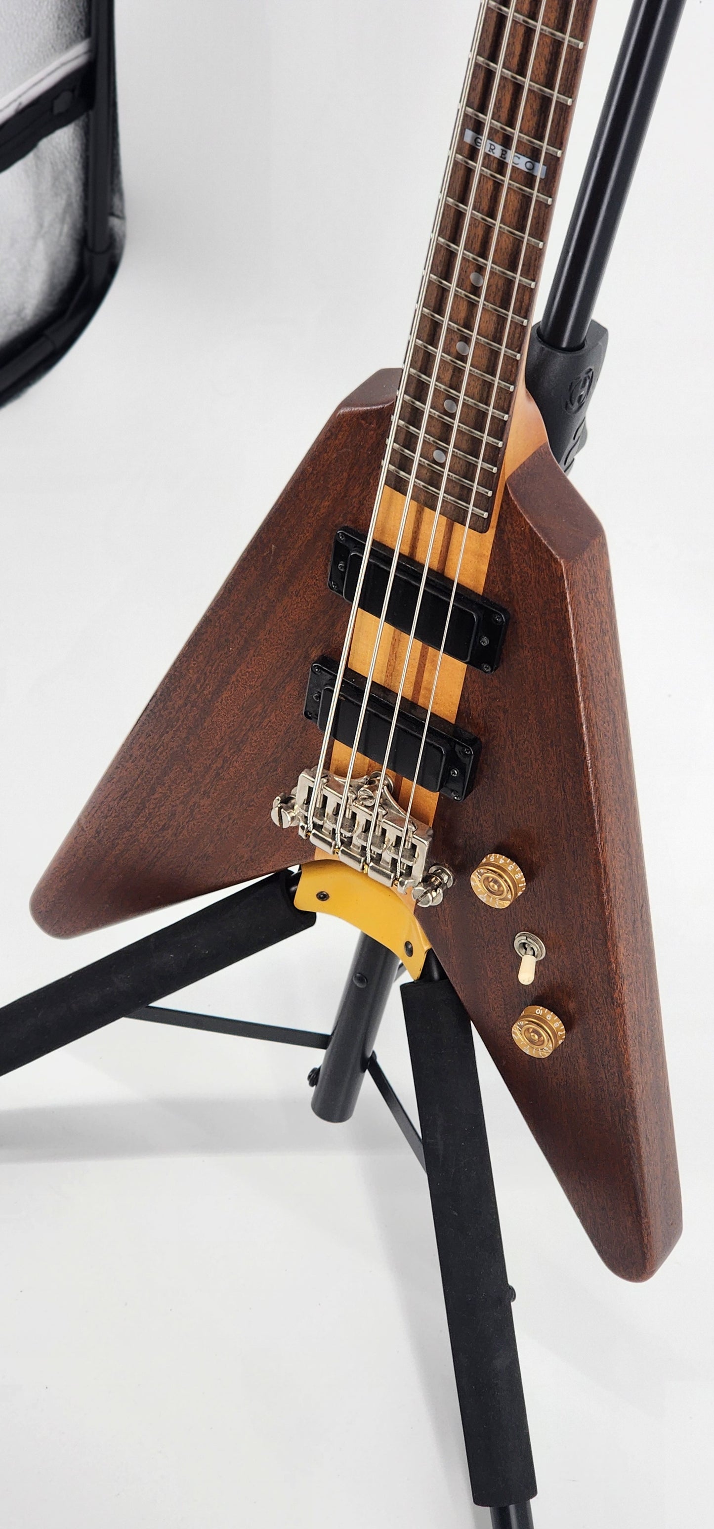 Greco - GVB-90 Flying V Bass Circa - 1992 - Mahogany Maple