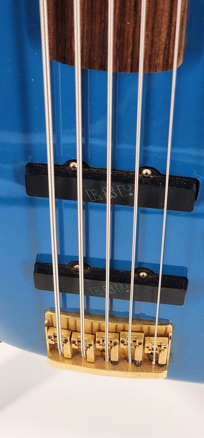 ESP - Fretless Jazz Bass 5-string MIJ - 1988 - Petty Blue
