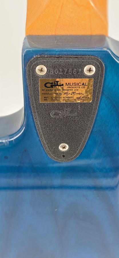 G&L - L2000 -Circa - 1995 - Transparent Blue Over Ash
