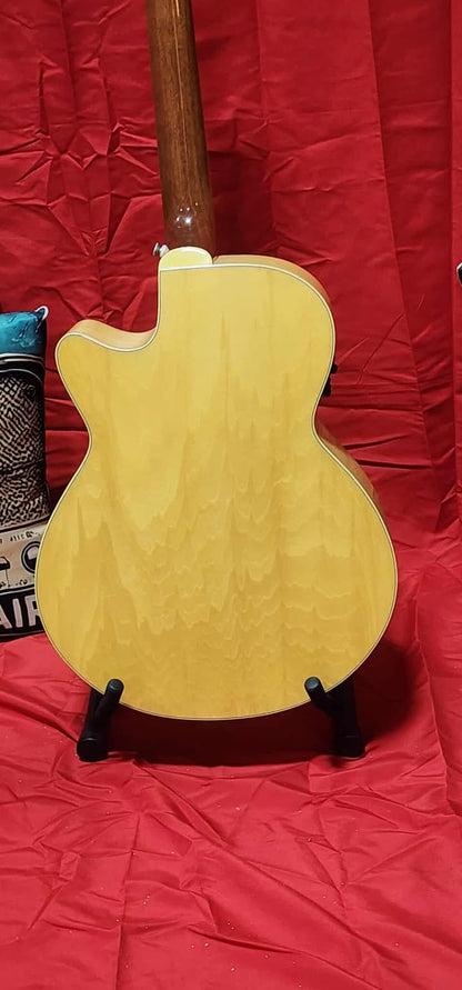 Luna Flora Rose Gloss Natural Quilted Maple- Acoustic Electric Guitar