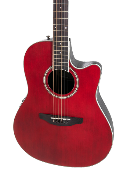 Applause E-Acoustic Guitar AB24II CS Mid Cutaway - AB24-25 - Ruby Red Satin (NEW)