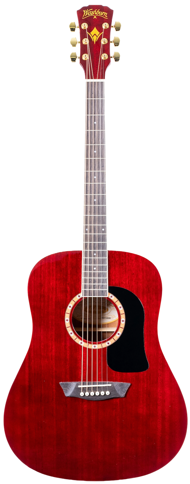 Washburn Apprentice Acoustic Guitar Dreadnought Mahogany - WD100DL - Trans Wine Red (NEW)