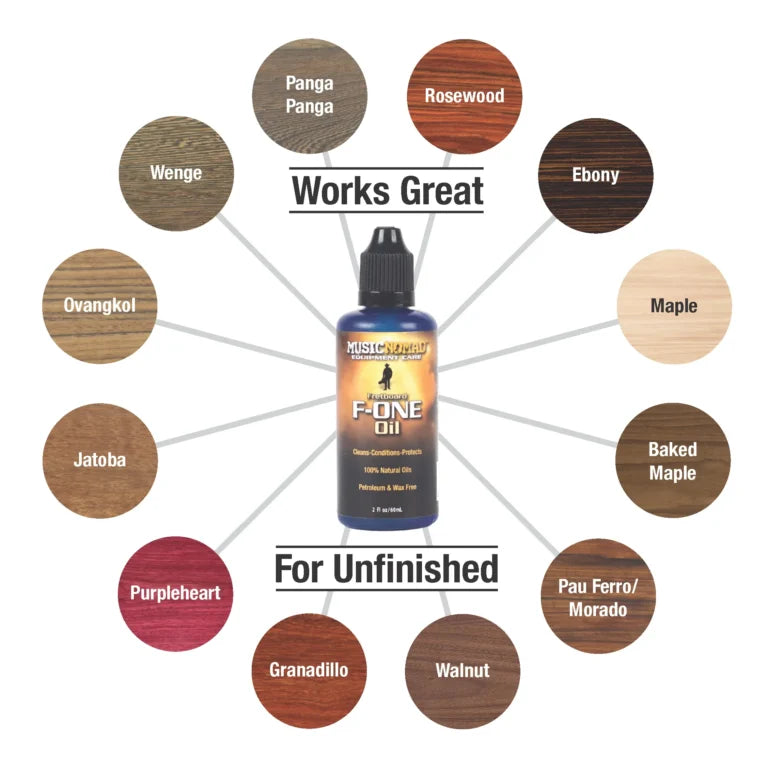 MusicNomad Fretboard F-ONE Oil – Cleaner & Conditioner