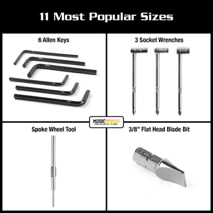 MusicNomad Premium Guitar Tech Truss Rod Wrench Set – 11 pcs.