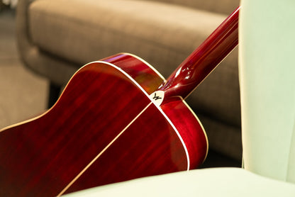 Washburn Apprentice Acoustic Guitar Dreadnought Mahogany - WD100DL - Trans Wine Red (NEW)