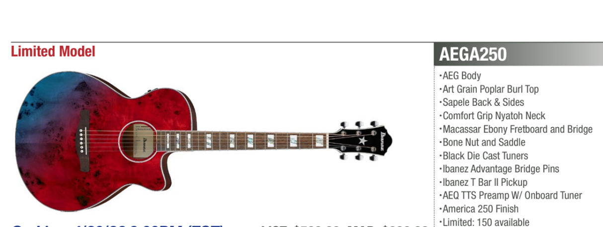 Ibanez - AEGA250 - USA 250th Anniversary  - 2026 - America 250 Finish