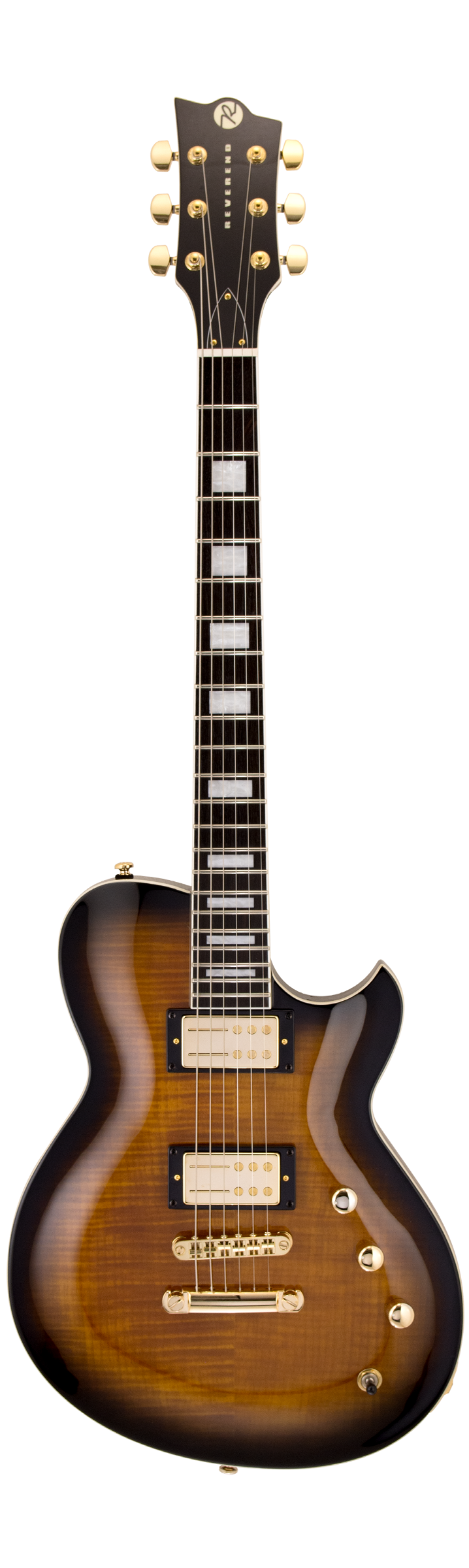 Reverend - Set-Neck Series - Roundhouse RA FM - 2024 - Transparent Coffee Burst Flame Maple (NEW)