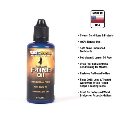 MusicNomad Fretboard F-ONE Oil – Cleaner & Conditioner